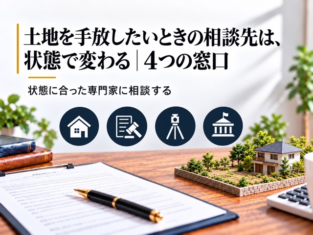 土地を手放したいときの相談先は、状態で変わる｜4つの窓口