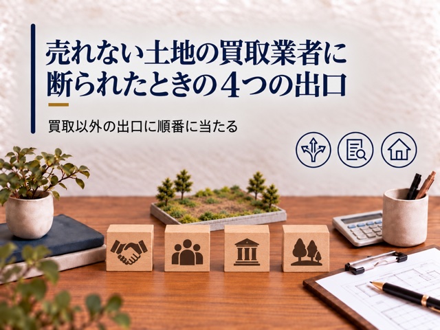 売れない土地の買取業者に断られたときの4つの出口