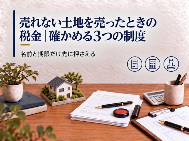 売れない土地を売ったときの税金|確かめる3つの制度