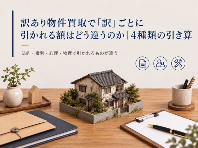 訳あり物件買取で「訳」ごとに引かれる額はどう違うのか|4種類の引き算