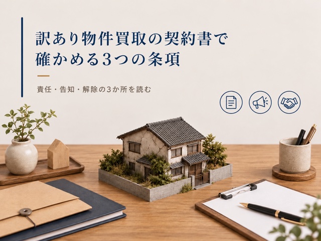 訳あり物件買取の契約書で確かめる3つの条項