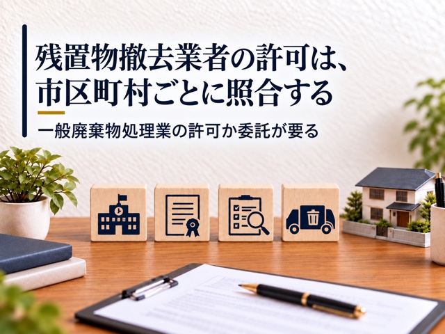 残置物撤去業者の許可は、市区町村ごとに照合する