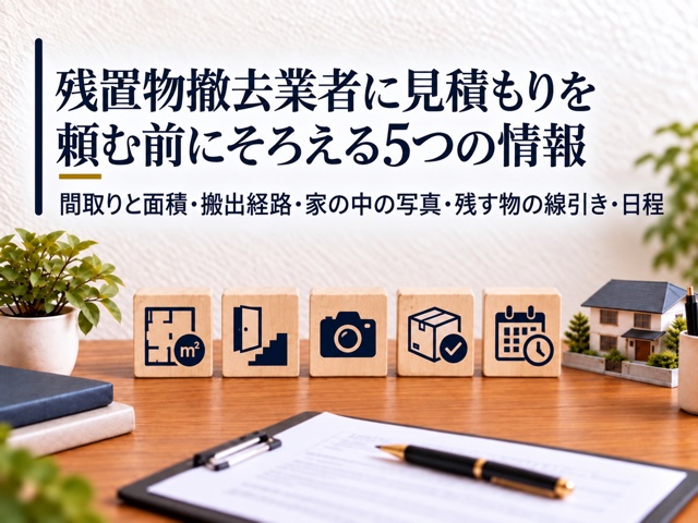 残置物撤去業者に見積もりを頼む前にそろえる5つの情報