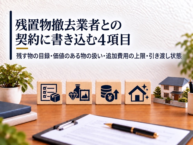 残置物撤去業者との契約に書き込む4項目