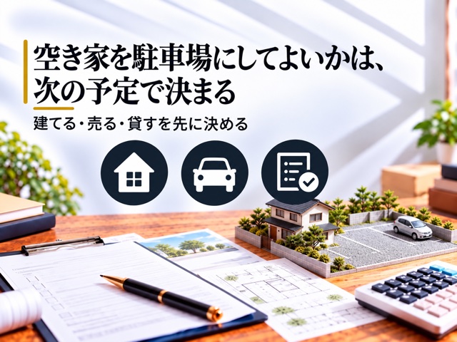 空き家を駐車場にしてよいかは、次の予定で決まる