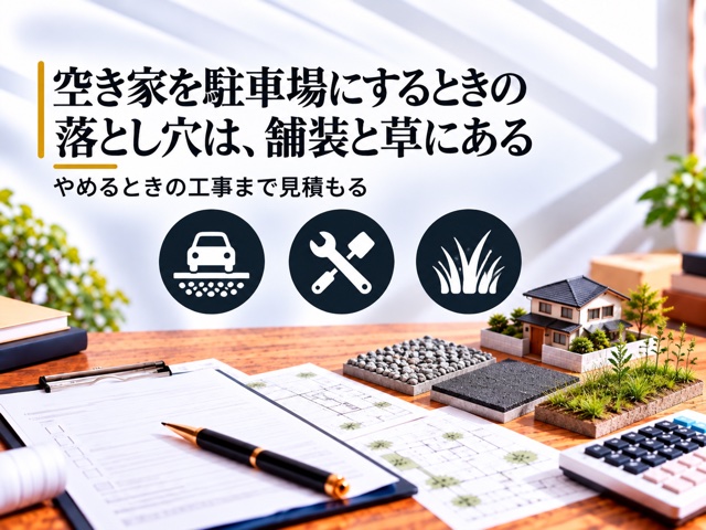 空き家を駐車場にするときの落とし穴は、舗装と草にある