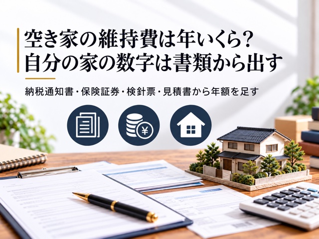 空き家の維持費は年いくら?自分の家の数字は書類から出す