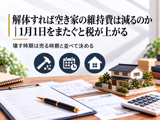 解体すれば空き家の維持費は減るのか|1月1日をまたぐと税が上がる