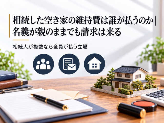 相続した空き家の維持費は誰が払うのか|名義が親のままでも請求は来る