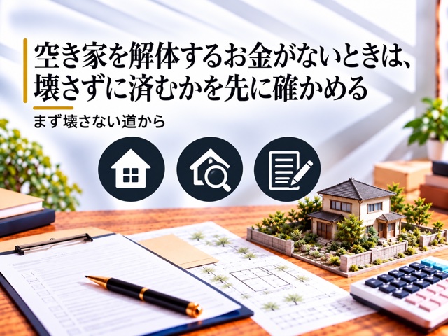 空き家を解体するお金がないときは、壊さずに済むかを先に確かめる