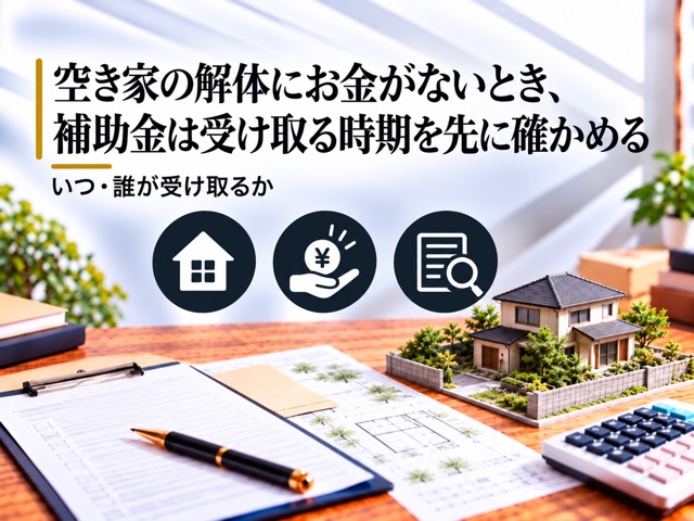 空き家の解体にお金がないとき、補助金は受け取る時期を先に確かめる