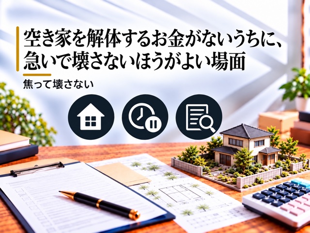 空き家を解体するお金がないうちに、急いで壊さないほうがよい場面