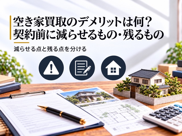 空き家買取のデメリットは何？契約前に減らせるもの・残るもの