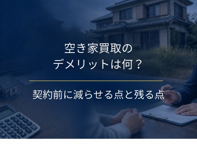 空き家買取のデメリットは何？契約前に減らせる点と残る点