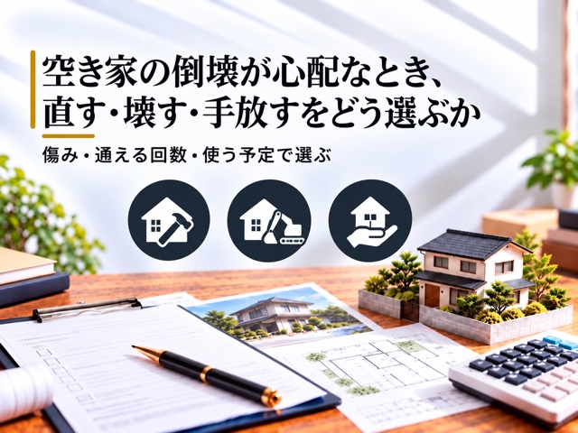 空き家の倒壊が心配なとき、直す・壊す・手放すをどう選ぶか
