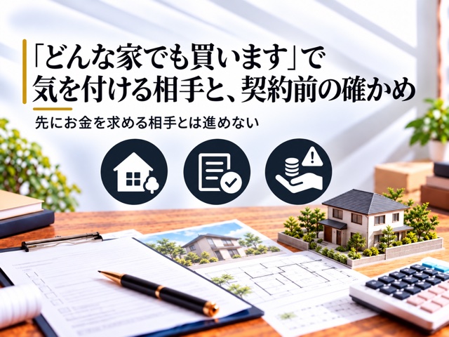 「どんな家でも買います」で気を付ける相手と、契約前の確かめ