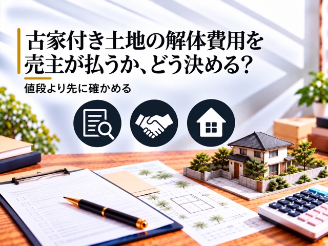 古家付き土地の解体費用を売主が払うか、どう決める？