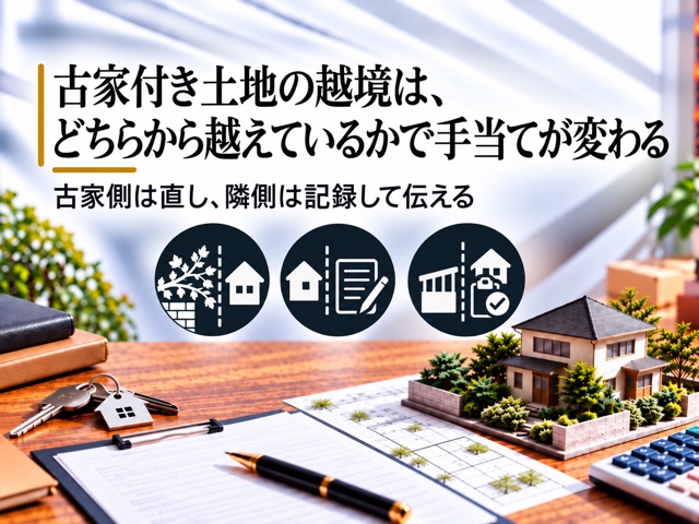 古家付き土地の越境は、どちらから越えているかで手当てが変わる