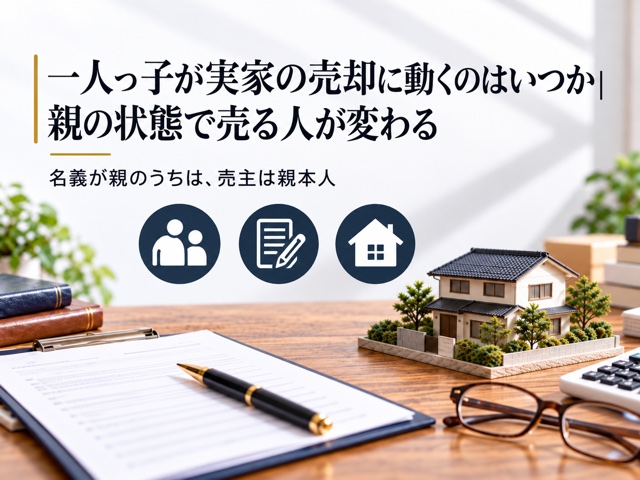 一人っ子が実家の売却に動くのはいつか｜親の状態で売る人が変わる