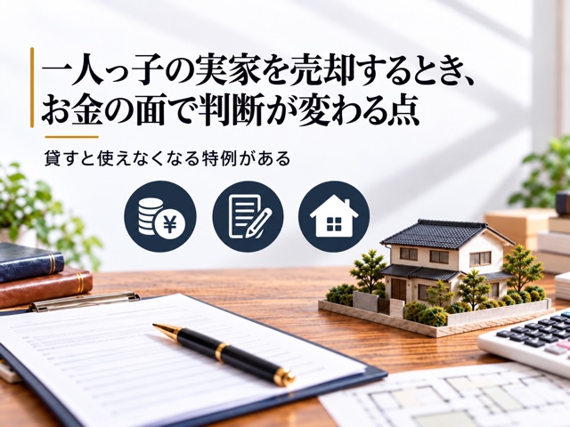 一人っ子の実家を売却するとき、お金の面で判断が変わる点