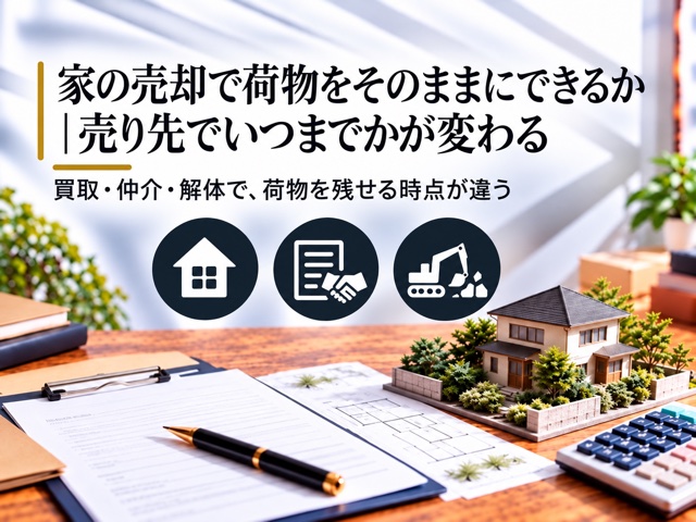 家の売却で荷物をそのままにできるか｜売り先でいつまでかが変わる