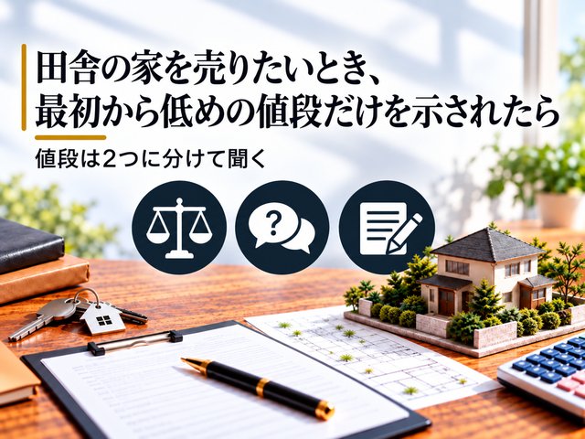 田舎の家を売りたいとき、最初から低めの値段だけを示されたら