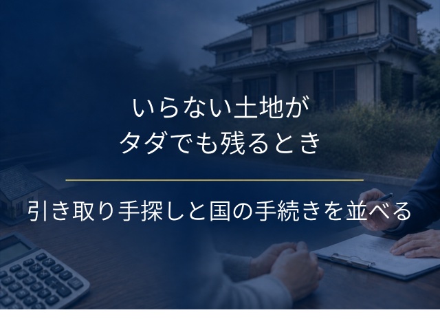いらない土地がタダでも残るときの手放し方