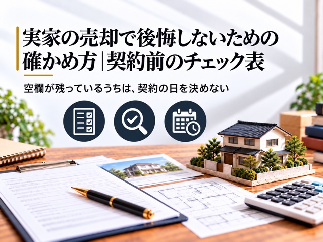 実家の売却で後悔しないための確かめ方｜契約前のチェック表