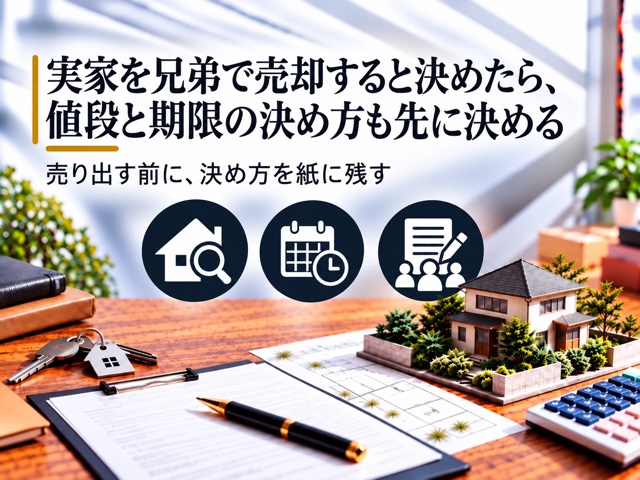 実家を兄弟で売却すると決めたら、値段と期限の決め方も先に決める