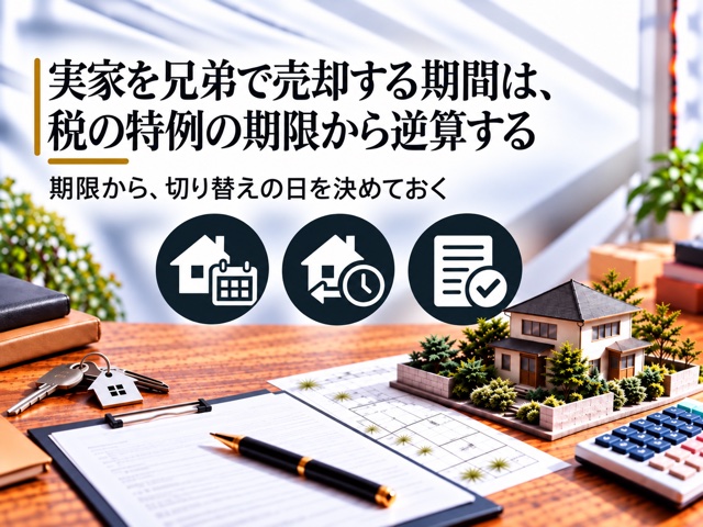 実家を兄弟で売却する期間は、税の特例の期限から逆算する