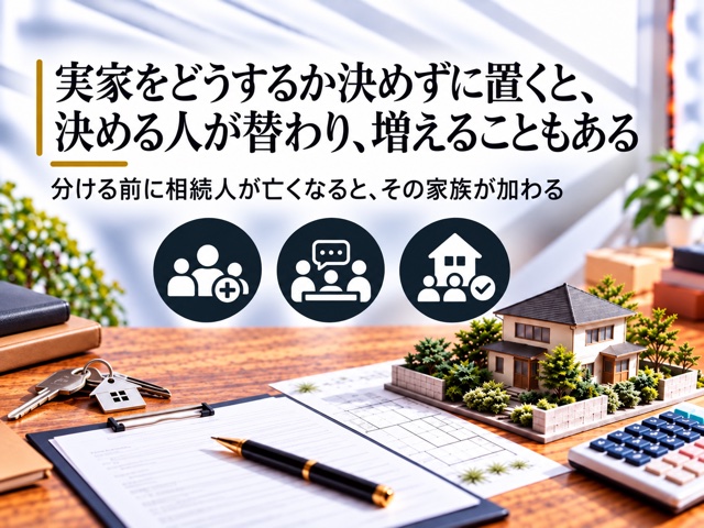 実家をどうするか決めずに置くと、決める人が替わり、増えることもある