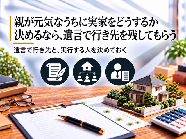 親が元気なうちに実家をどうするか決めるなら、遺言で行き先を残してもらう