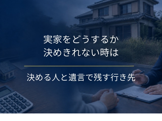 実家をどうする?決める人が変わる時点と、遺言で行き先を残す方法