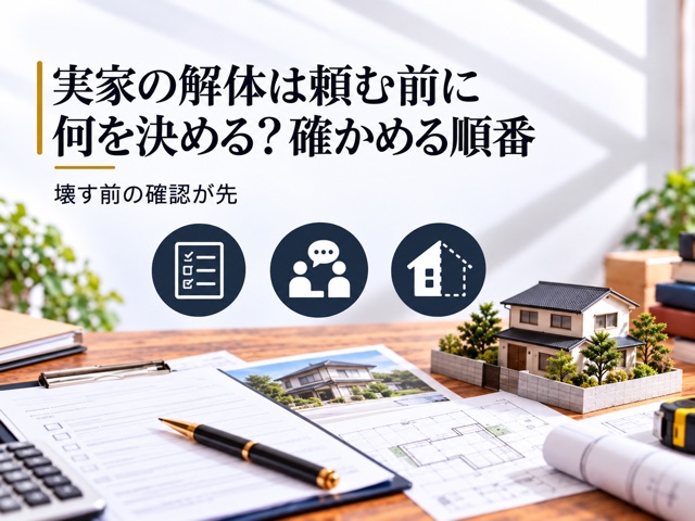 実家の解体は頼む前に何を決める？確かめる順番
