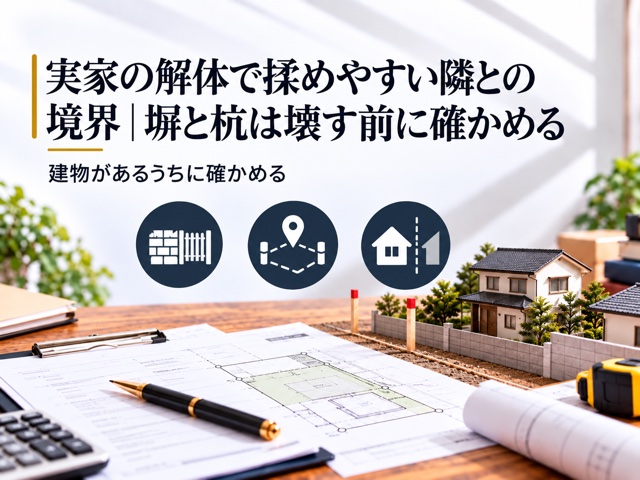 実家の解体で揉めやすい隣との境界｜塀と杭は壊す前に確かめる