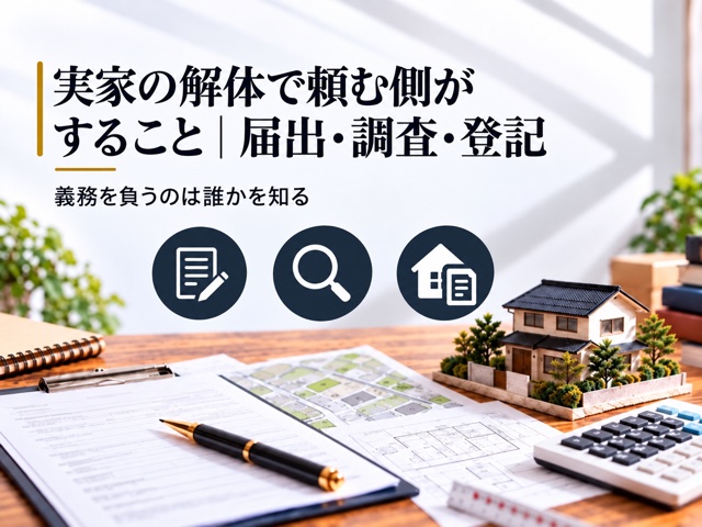 実家の解体で頼む側がすること｜届出・調査・登記