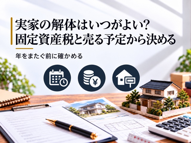 実家の解体はいつがよい？固定資産税と売る予定から決める