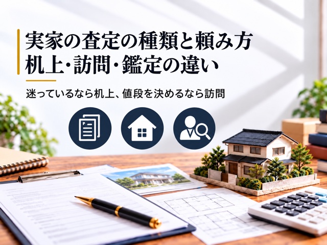 実家の査定の種類と頼み方｜机上・訪問・鑑定の違い