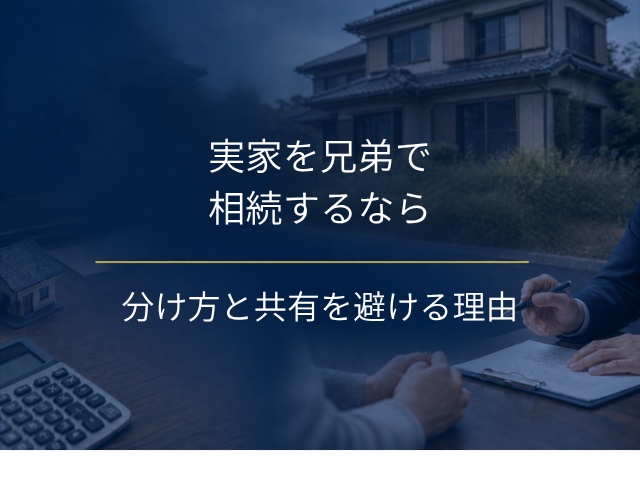 実家を兄弟で相続するなら｜分け方の決め方と共有を避ける理由