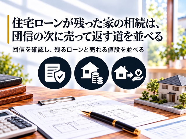 住宅ローンが残った家の相続は、団信の次に売って返す道を並べる