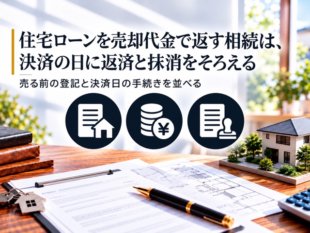住宅ローンを売却代金で返す相続は、決済の日に返済と抹消をそろえる