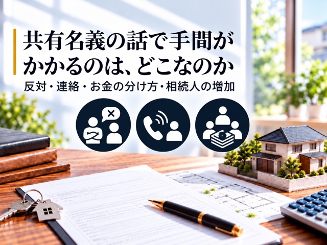 共有名義の話で手間がかかるのは、どこなのか