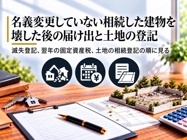 名義変更していない相続した建物を壊した後の届け出と土地の登記
