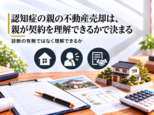 認知症の親の不動産売却は、親が契約を理解できるかで決まる