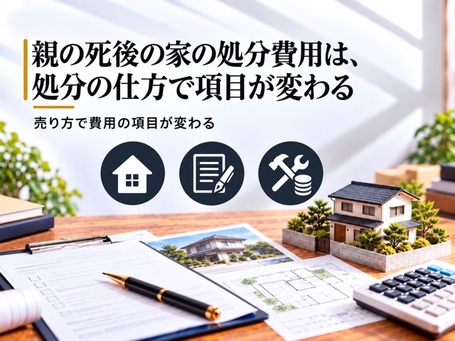 親の死後の家の処分費用は、処分の仕方で項目が変わる