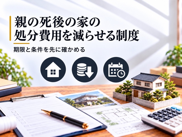 親の死後の家の処分費用を減らせる制度