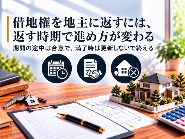 借地権を地主に返すには、返す時期で進め方が変わる