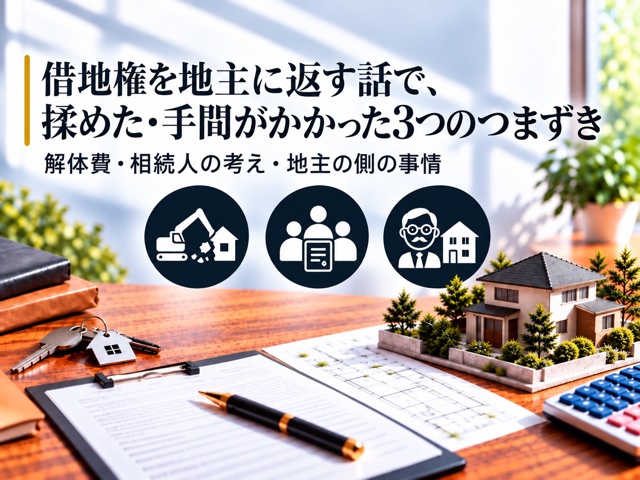 借地権を地主に返す話で、揉めた・手間がかかった3つのつまずき