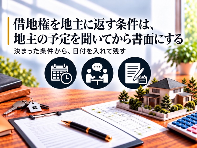 借地権を地主に返す条件は、地主の予定を聞いてから書面にする