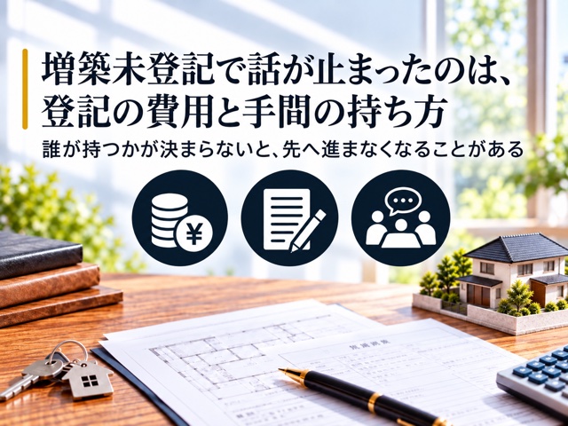 増築未登記で話が止まったのは、登記の費用と手間の持ち方